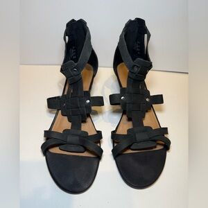 Franco Sarto Black Woven Strap Sandals LIKE NEW Women’s size 8